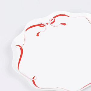 Тарелки Meri Meri, с бантом из ленты, маленькие, 8 шт